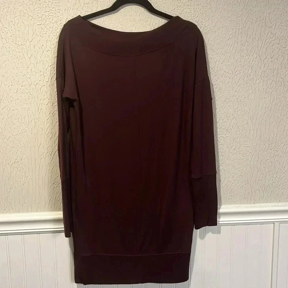 Athleta Burgundy Studio Barre 2.0 sweatshirt dress size X small - Picture 10 of 12